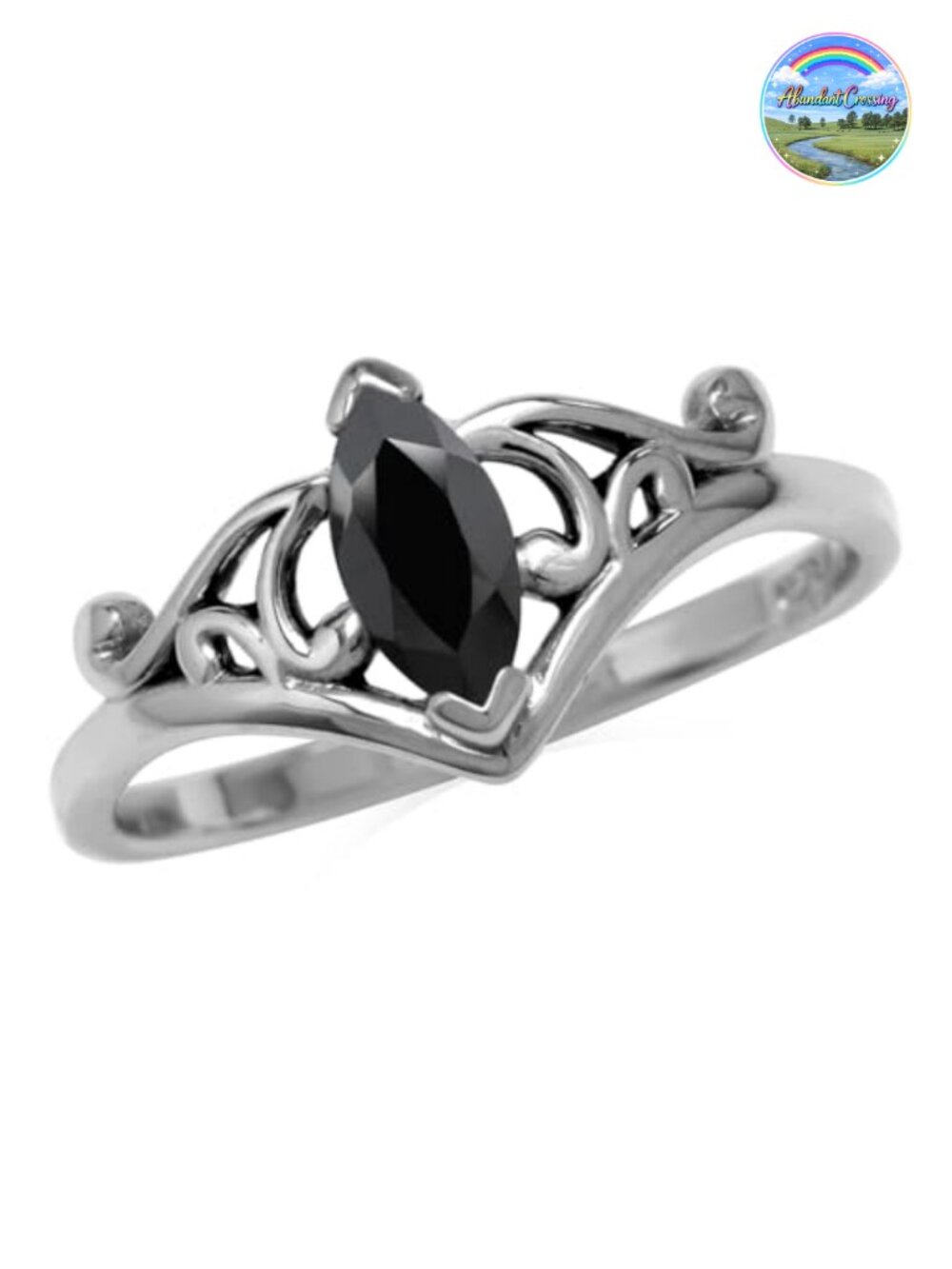 Marquise Birthstone Ring 925 Sterling Silver Victorian Scroll Filigree